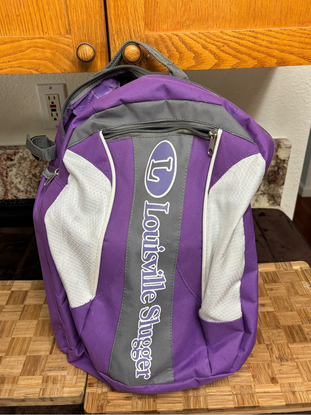 Louisville Slugger Kids Purple and Gray Backpack